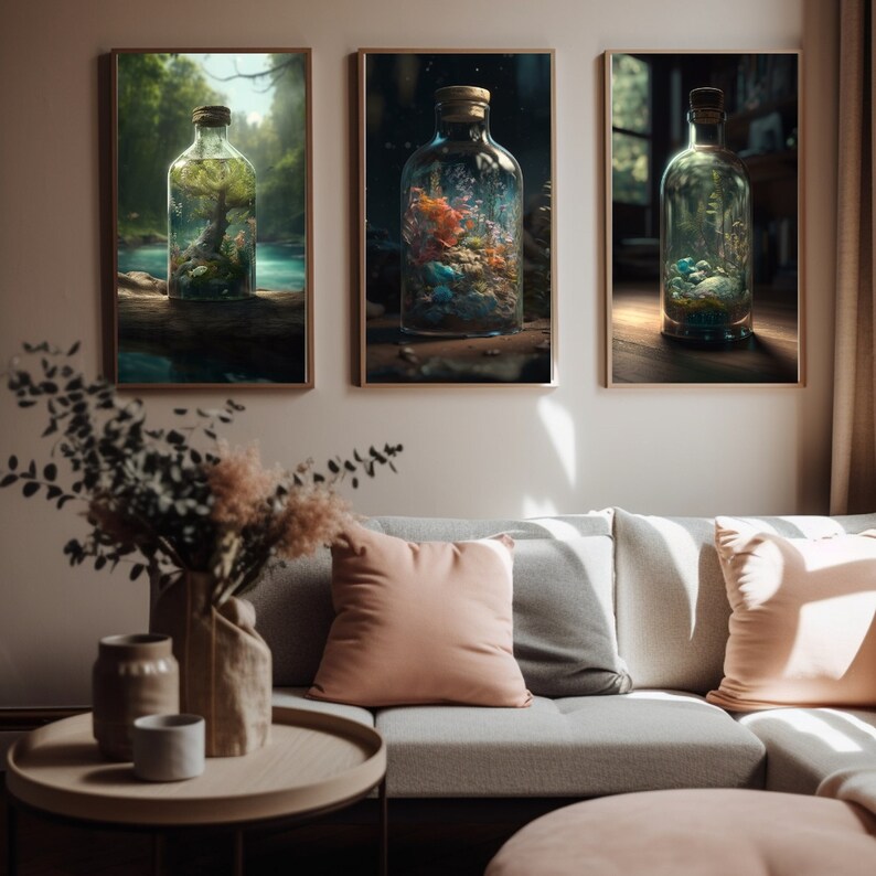 3 Piece Wall Art Set Digital Printable Wall Art 3 Panel Wall Etsy