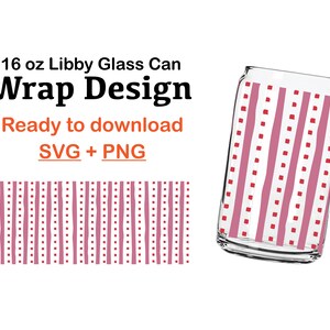 Stripe & Square Textile 16oz Libbey Glass Can Wrap, Libbey - svg, png