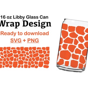 Giraffenmuster 16 Unzen Libbey Glasdose, Libbey - svg, png