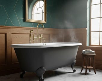 Unlacquered Brass Tub Faucet With handheld