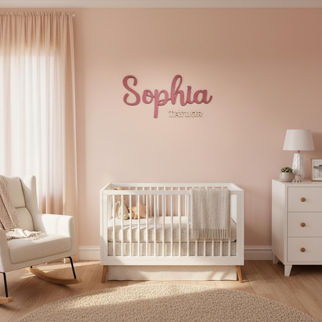 Personalized Wooden Name Sign, Custom Nursery Wall Decor - Etsy