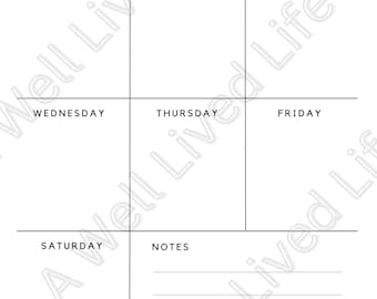 Printable PDF My Weekly Planner Caregiving Aging in Place Support