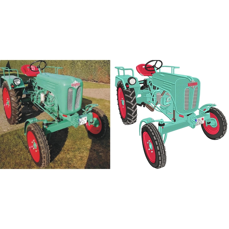 Service de numérisation de broderie personnalisée : dessin de voiture, image de moto, fichier de téléchargement instantané de camion et de tracteur image 10