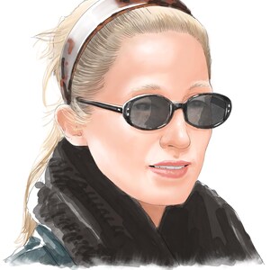 Ritratto di Carolyn Bessette Kennedy - Stampa artistica ad acquerello - Stampa artistica di moda chic