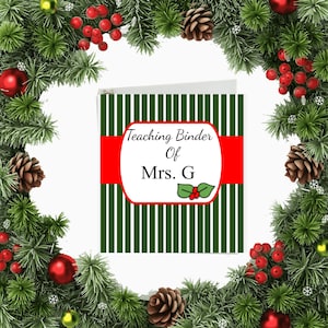Christmas December Holiday Planner Binder Cover, Binder Covers