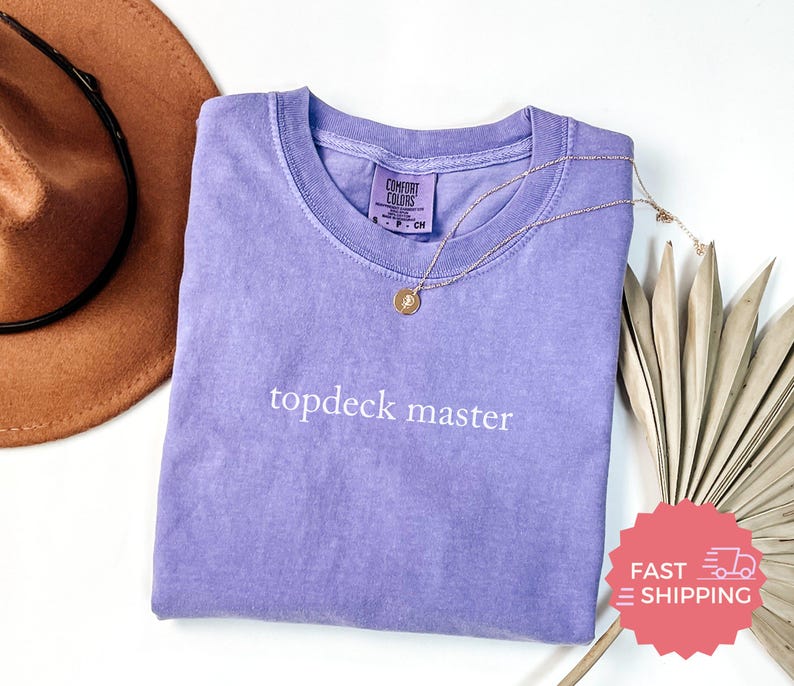 Comfort Colors® Topdeck Master, Cute Casual Tee, Fun Graphic Shirt, Unisex Trendy Top, Geeky Fashion, Gamer Apparel, Magic the Gathering image 5