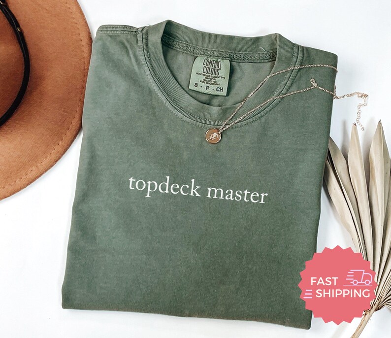 Comfort Colors® Topdeck Master, Cute Casual Tee, Fun Graphic Shirt, Unisex Trendy Top, Geeky Fashion, Gamer Apparel, Magic the Gathering image 4