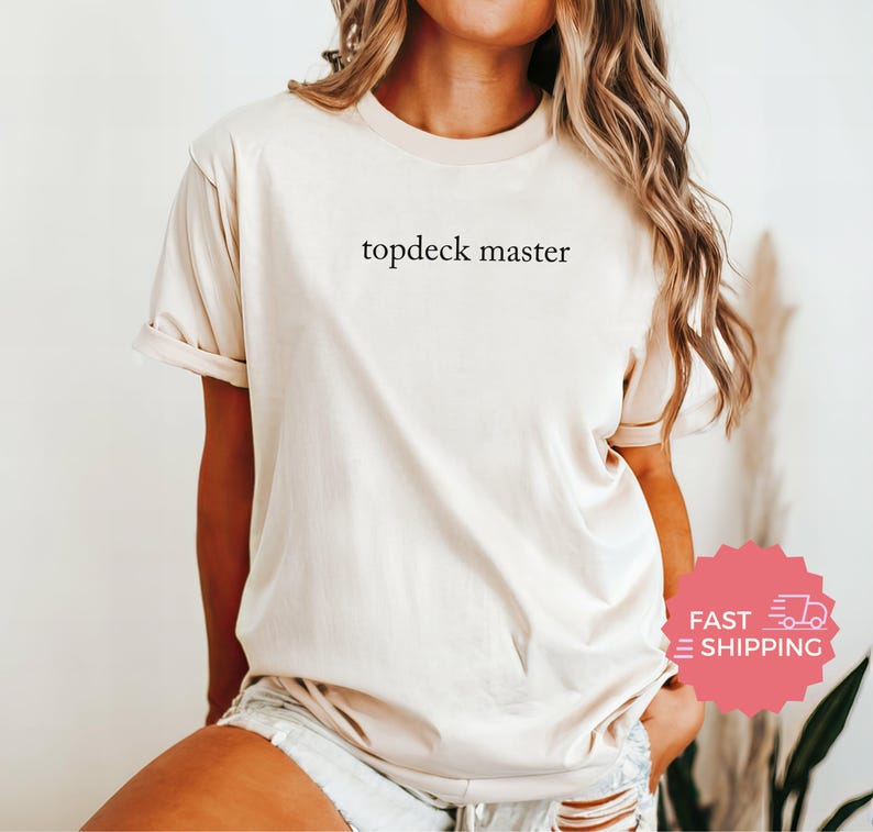 Comfort Colors® Topdeck Master, Cute Casual Tee, Fun Graphic Shirt, Unisex Trendy Top, Geeky Fashion, Gamer Apparel, Magic the Gathering image 2