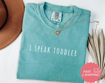 T-shirt amusant pour maman et papa Comfort Colors®, parents mignons pour tout-petits, je parle, T-shirt vie de parent amusante, t-shirt humoristique, t-shirt fête des mères
