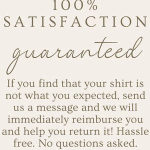 100 percent satisfaction guaranteed, hassle free return policy, money back guarantee, customer satisfaction priority