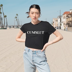 Cumslut Flowy Cropped Tee
