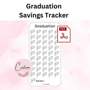 Graduation Savings Tracker | Cash Stuffing | Savings challenges | Savings Tracker