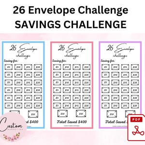 26 Envelope challenge | Savings challenge  | Envelope Challenge