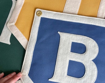 Custom Letter Banner: Canvas and Felt Pennant