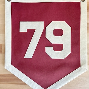 Custom Number Banner: Canvas and Felt Pennant