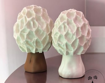 Lámpara de hongo Morel / Lámpara de mesa ambiental de inspiración natural / Decoración orgánica moderna / Lámpara de noche LED acogedora