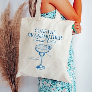 Last Toast on the Coast Bachelorette Party Favors Beach, Bridesmaid Tote Bag, Coastal Grandmother Custom Totebag, Beach Wedding Favor