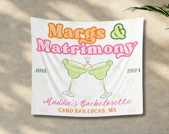 Margs and Matrimony Bachelorette, Custom Backdrop, Final Fiesta, Custom Banner, Bachelorette Sign