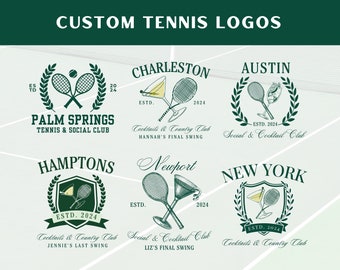 Tennis SVG, Tennis Club Logo Custom, Tennis Bachelorette, Country Club Bachelorette Logo, Tennis and Tinis, Preppy Tennis Png for Cricut