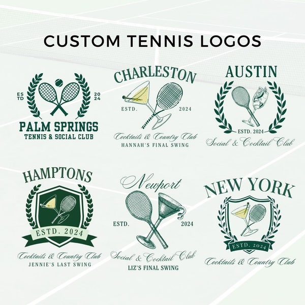 Tennis SVG Logo Design, Country Club Bachelorette, Tennis Bachelorette Logo, Tennis Gifts, Tennis SVG files
