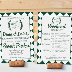 Bachelorette Itinerary Pickleball Party, Digital Pickleball Invitation, Pickleball Invite Template, Digital Itinerary Template image 3