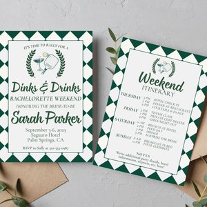 Bachelorette Itinerary Pickleball Party, Digital Pickleball Invitation, Pickleball Invite Template, Digital Itinerary Template image 5