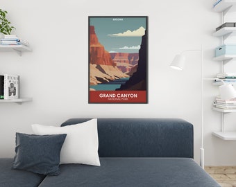 Grand Canyon National Park Kunstdruck: Retro Arizona Reise Poster (Digitaler Download)