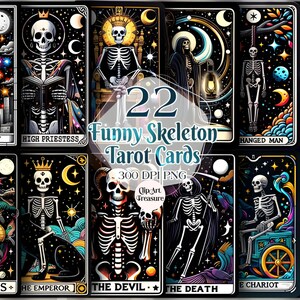 22 drôle de carte de tarot squelette PNG, conception de sublimation squelette sarcastique, sorcière crâne vrai amoureux du crime tendance TShirt tasse téléchargement fichier PNG