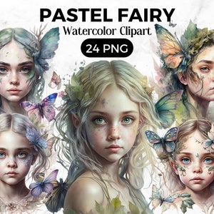 Pastel Fairy Fantasy Clipart Bundle,Fairies png,Fantasy Art, Fairy Tale Art, Forest Fairy Sublimation Files ,Digital Download Commercial Use