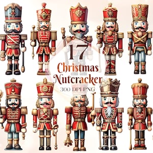 Watercolor Christmas Nutcracker Clipart - Christmas Nutcracker PNG, Christmas Decoration Clipart, Christmas Clipart, Holiday Clipart