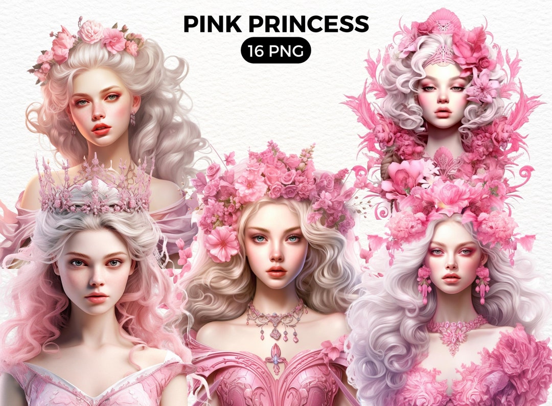 Pink Princess Clipart - PNG Digital Image Downloads for Card Making ...