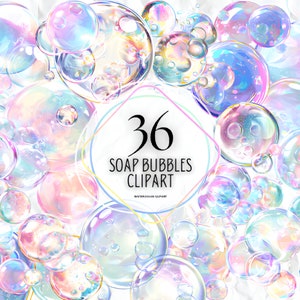 Aquarelle pastel bulles de savon Clipart, Clipart pétillant, bulles PNG, téléchargement immédiat et usage Commercial, ensemble de cliparts pastel cadeau téléchargement