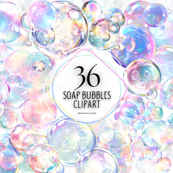Watercolor Pastel Soap Bubbles Clipart, Bubbly Clipart, Bubble PNGs, Instant Download & Commercial Use, Pastel Clipart Bundle Gift Download
