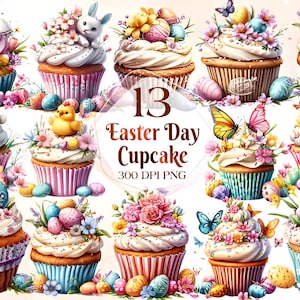 Aquarell Cupcakes Clip Art, Cupcakes Clip Art-Bundle, Cupcake PNG, Kaffee Clipart, kommerzielle Nutzung, sofortiger digitaler Download Cupcake-Liebhaber