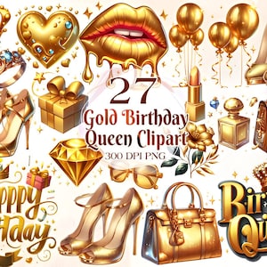 Aquarell Gold & Weiß Geburtstag Clipart, Aquarell Geburtstag Clipart, Boho Florale Elemente, Boho Party, Boho Geburtstag, kommerzielle Nutzung