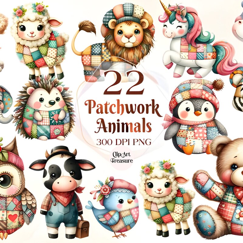 Patchwork Animal Patterns Mrs. Quilty Stuff Animal Pattern - Etsy