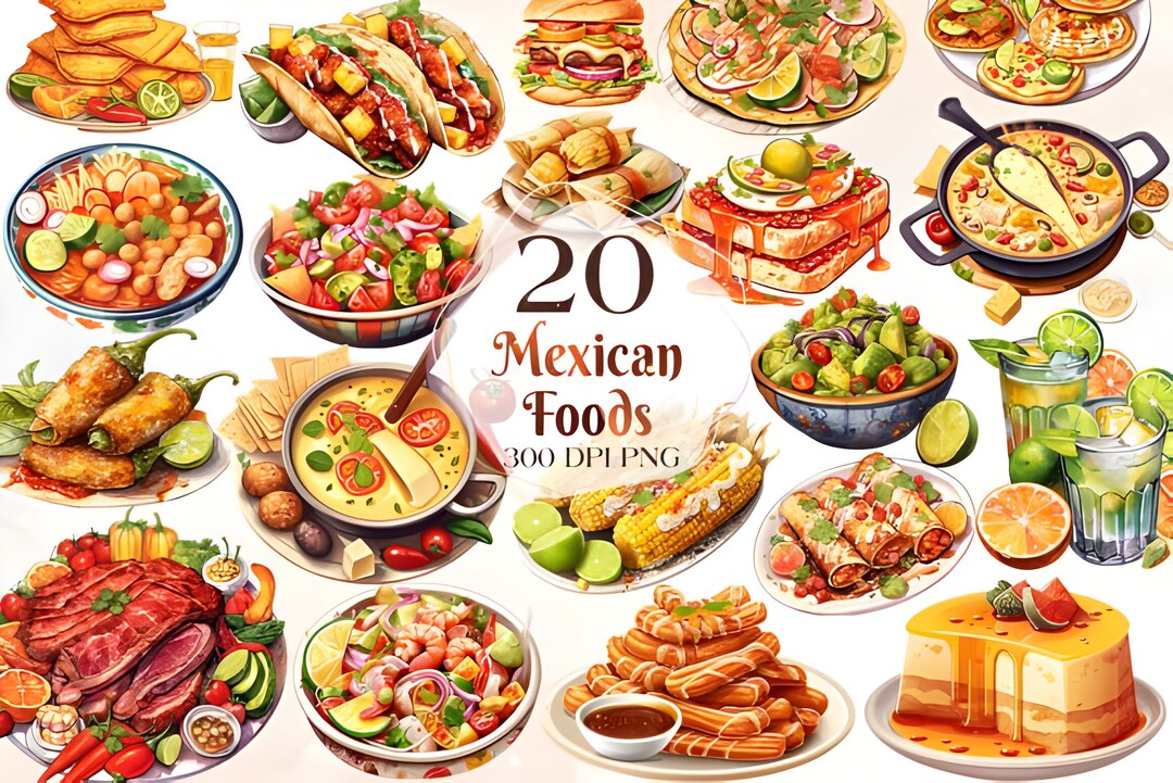 20 Mexican Food Cliparts, Mexican Food PNG, Mexican Food Illustration ...