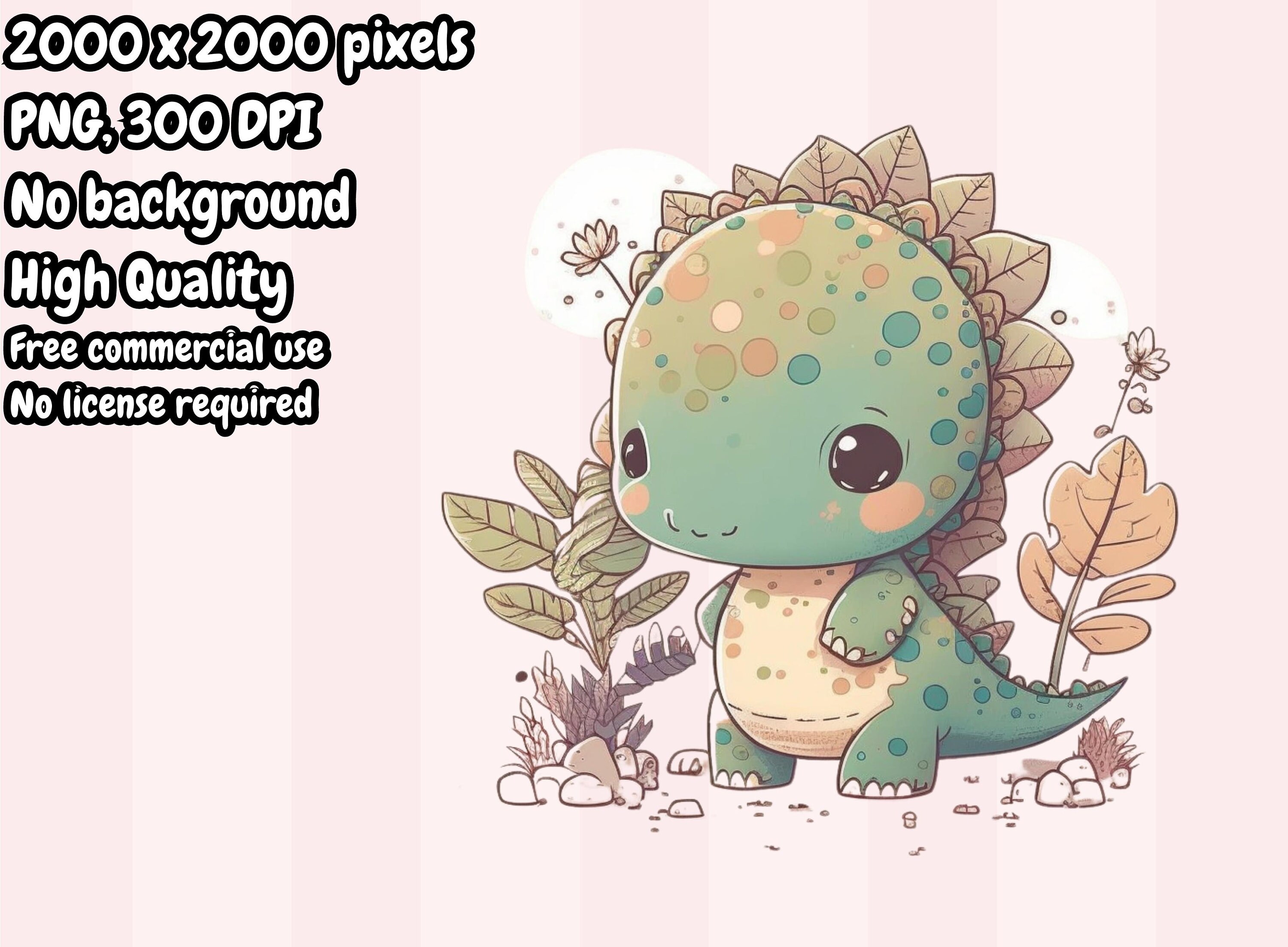 Kawaii Dinosaurs Clipart Cute Dinosaurs Download Instant - Etsy