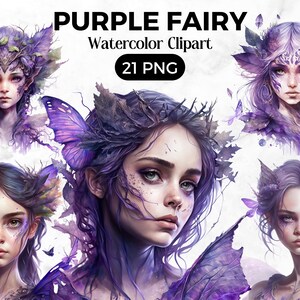 Purple Fairy Fantasy Clipart Bundle,Fairies png, Fantasy Art, Fairy Tale Art, Purple Fairy Sublimation Files,Digital Download Commercial Use