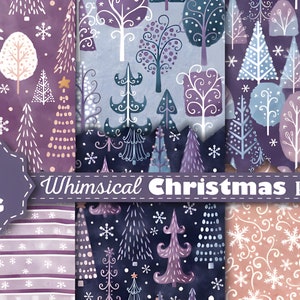 Pacote de papel digital de Natal sem costura, padrão sem costura de férias de inverno, fundo de textura festiva de Natal, papéis de scrapbook vermelhos e verdes