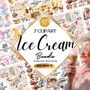 Megabundle 355 Eis Clipart Bundle PNG-Dateien - Verschiedene Geschmacksrichtungen, Eisbecher, Banana Splits 355 hohe Auflösung, transparenter Hintergrund