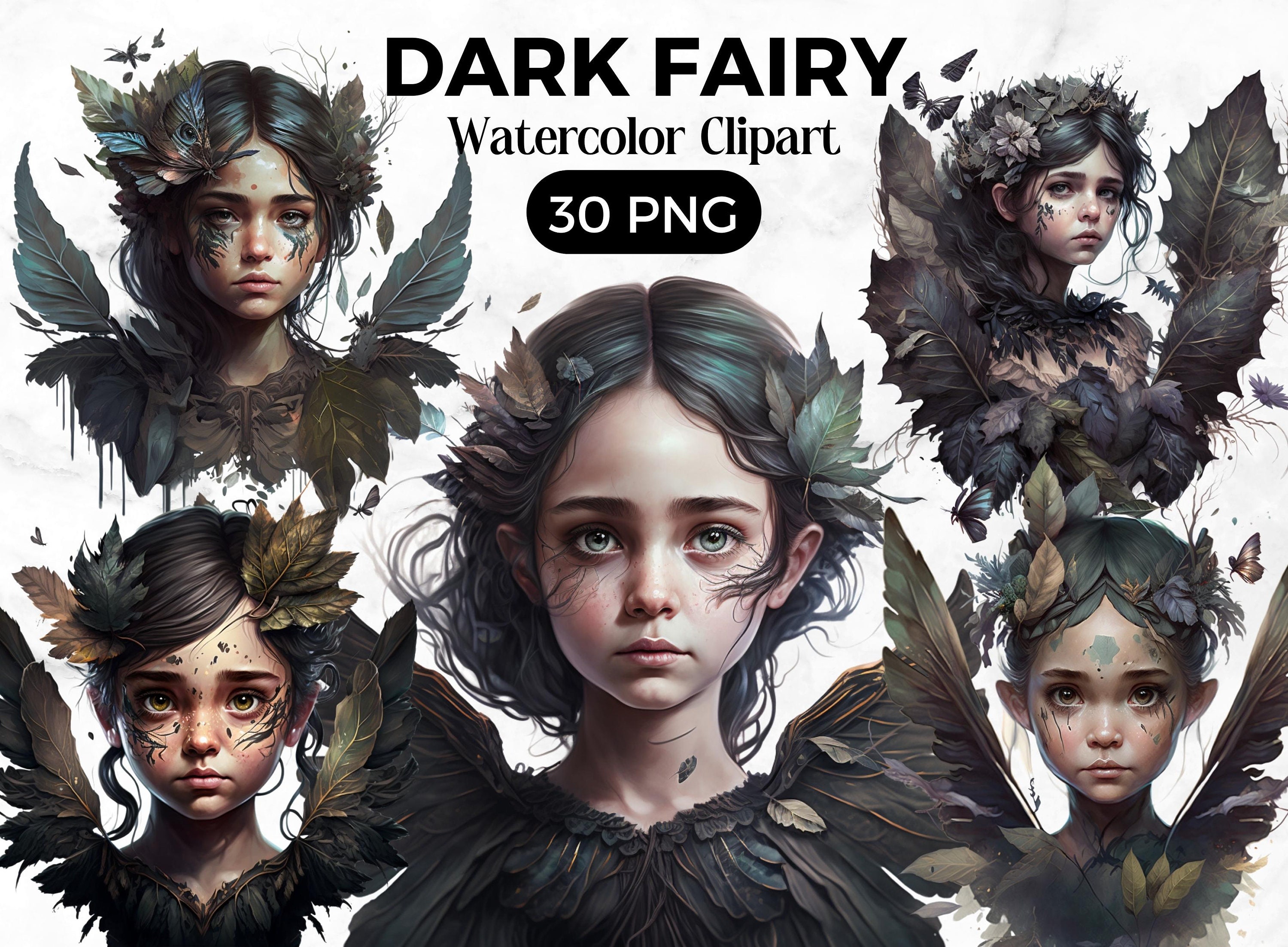 Dark Fairy Fantasy Clipart Bundle,fairies Png, Fantasy Art, Fairy Tale ...