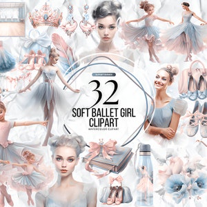 Ballett Mädchen Clipart, niedlichen Ballett Clip Art, Instant Download, Ballerina Clipart, kommerzielle Nutzung, schicke Ballett Charaktere, Schwan Clipart