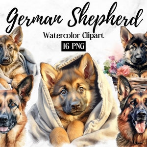 German Shepherd PNG | Dog PNG | German Shepherd Art | Cute Dog Clipart | Dog Portrait | Dog Watercolor | Puppy Images | Nursery Wall Art