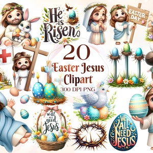 Lindo Pascua Jesús Historia Clip Art, Jesús Historia de Pascua, Domingo de Ramos, Resurrección, Clipart de Pascua, Sublimación de Pascua, Religión, Cristiano