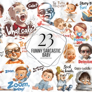 Grappige sarcastische baby sublimatie bundel - grappige baby png, baby pasgeboren png, pasgeboren png bundel, baby quote bundel, schattige baby gezegden png