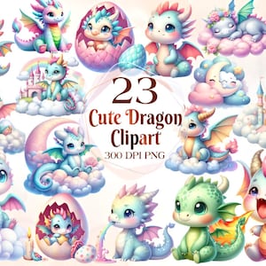 Clipart dragon mignon 2024, clipart aquarelle nouvel an chinois, danse du Lion, bébé dragon pour les enfants, nouvel an lunaire chinois, vacances graphique PNG