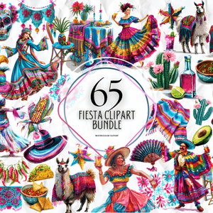 Watercolor Fiesta Clipart, Fiesta,mexican, printable digital clipart set, Mexican Graphic, Mexican Party, , Cinco de Mayo, Mexico Clipart