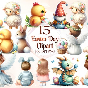 Lindo dia de Páscoa Cute Clipart PNG Pacote l Clip art de primavera l Pato PNG l Dia chuvoso aquarela l Sublimação de chuva l Gráficos de chuvas de abril