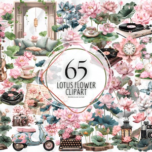Flores de lótus Clipart Aquarela e folha de ouro Grinaldas de flores de lótus, moldura de lótus, design moderno casamento alta resolução png uso comercial